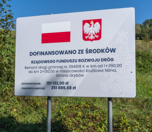 Remont drogi gminnej nr 294918K w km od 1+390,00 – do km 2+130 w miejscowości Krużlowa Niżna, gmina Grybów