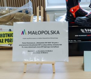 Przekazanie odzieży ochronnej dla OSP z Gminy Grybów.