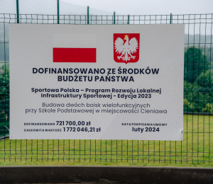 Uroczyste otwarcie boiska wielofunkcyjnego i placu zabaw przy Szkole Podstawowej w Cieniawie